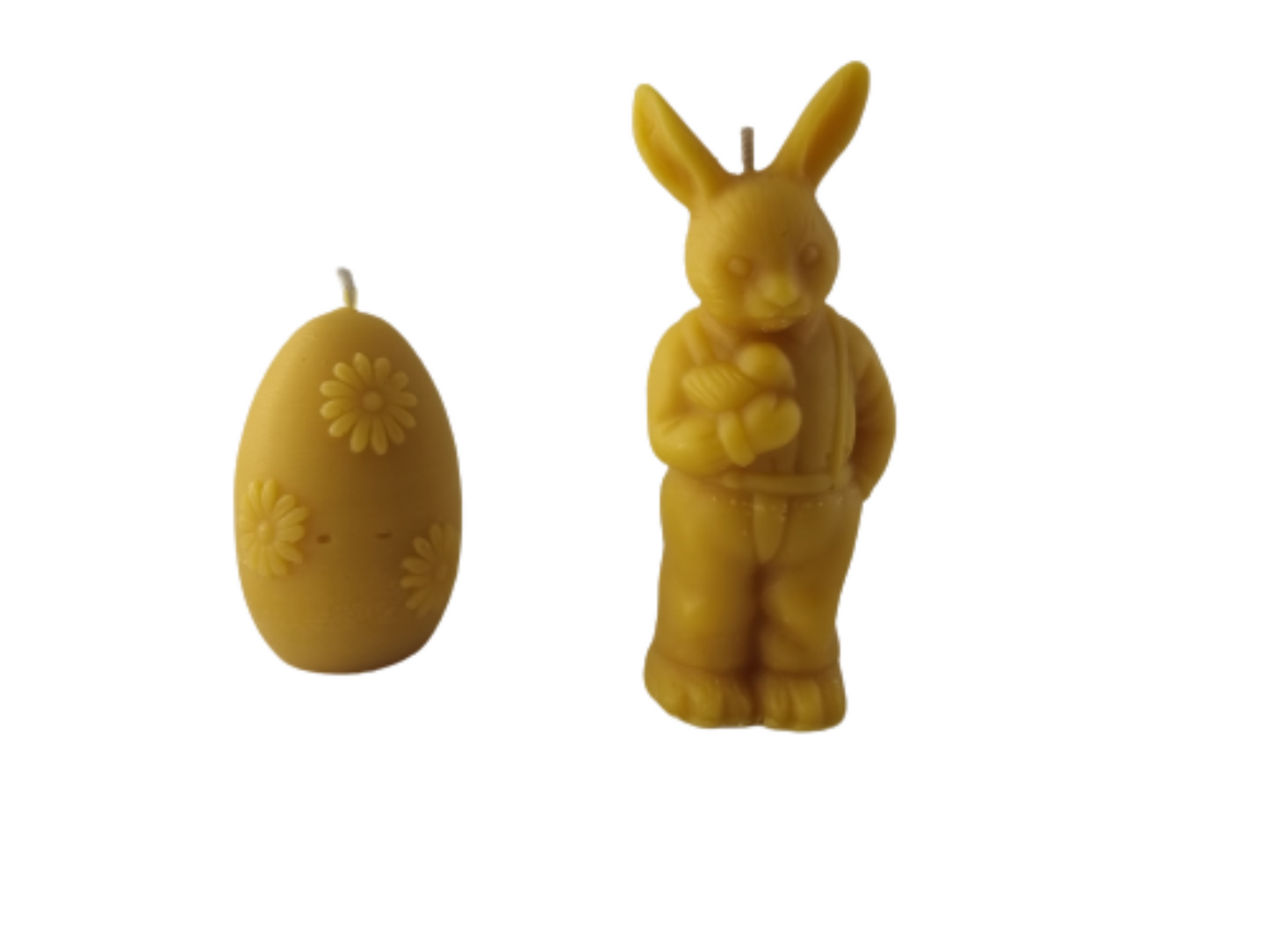 Osterhase und Osterei aus Bienenwachs