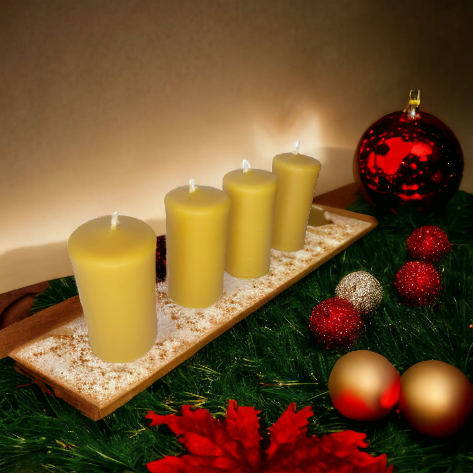 Adventskranzkerzen aus Bienenwachs