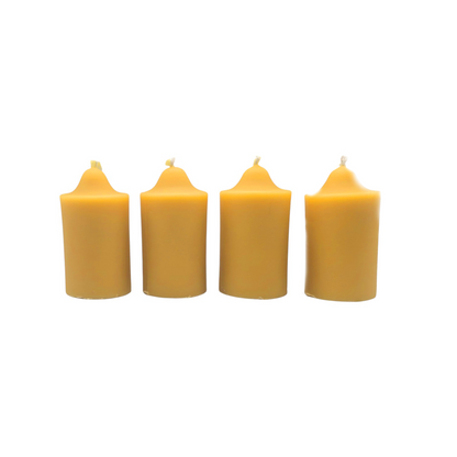 4x Bienenwachs Stumpenkerzen 8,5cm 100% Naturwachs Adventskranz