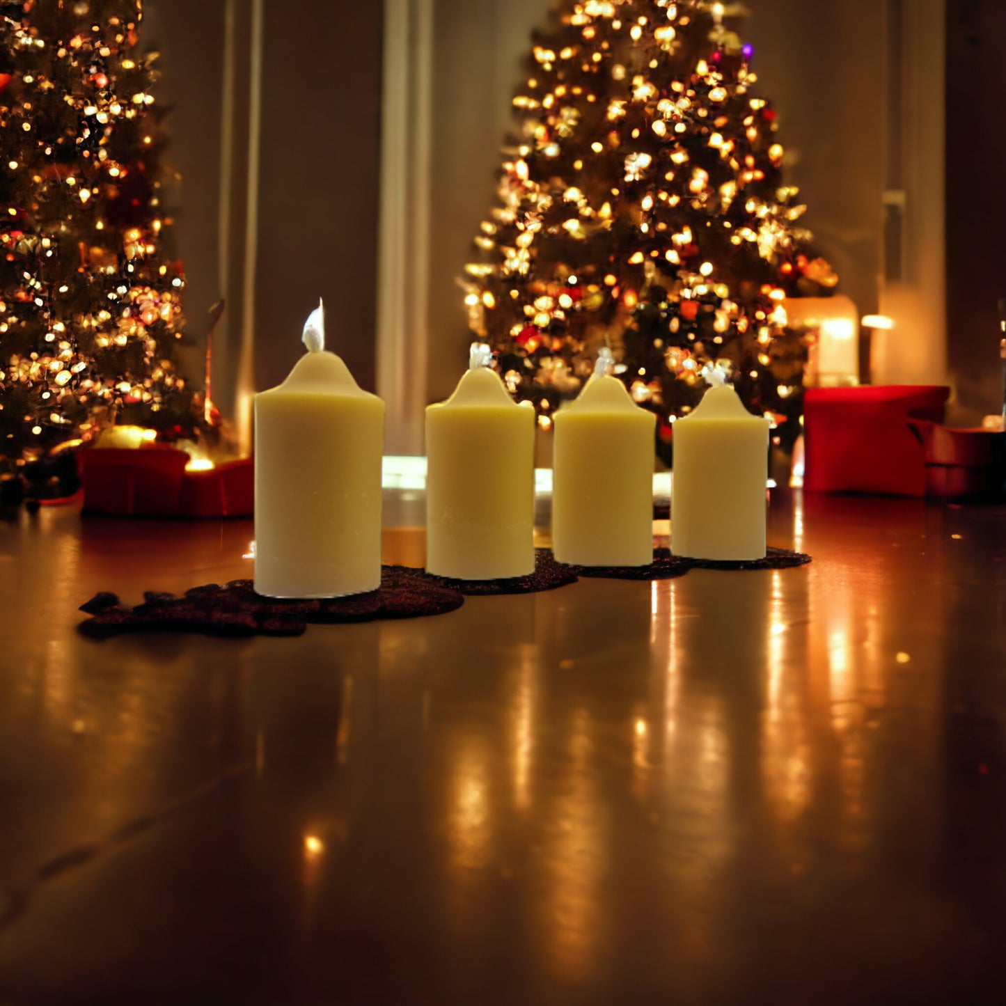 Adventskranzkerzen aus Bienenwachs