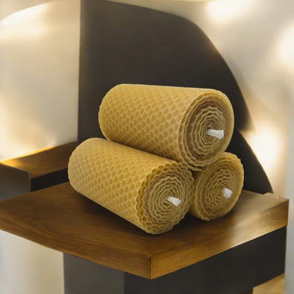 gerollte Bienenwachskerze