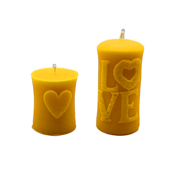Stumpenkerzen Bienenwachs Valentinstag Hochzeit Muttertag Liebe Bundle Set 2 Stück
