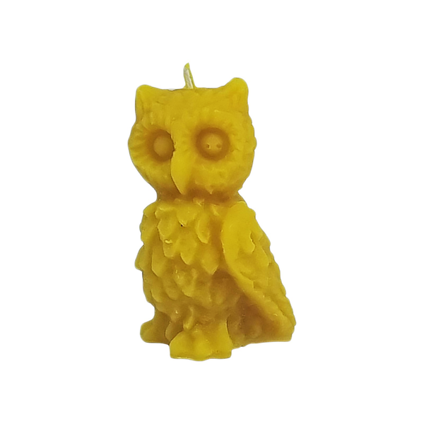 Handgefertigte Bienenwachs Eulenmotiv Kerze für besondere Anlässe