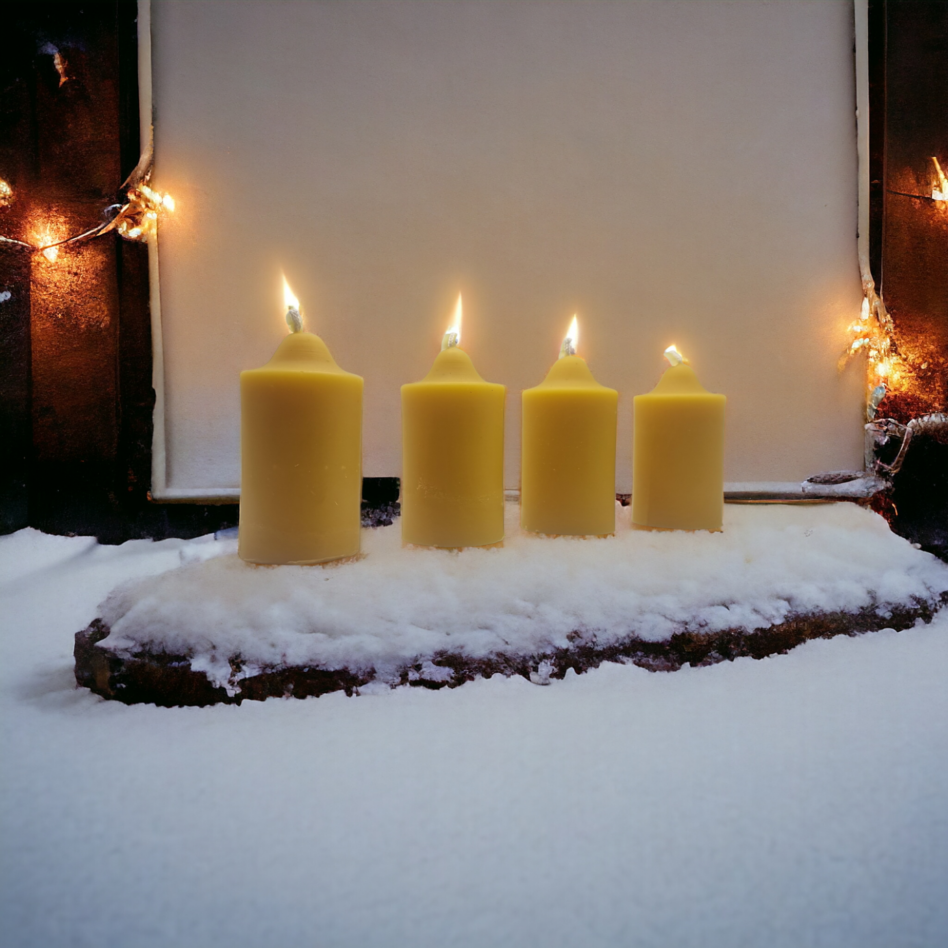 Adventskranzkerzen aus Bienenwachs