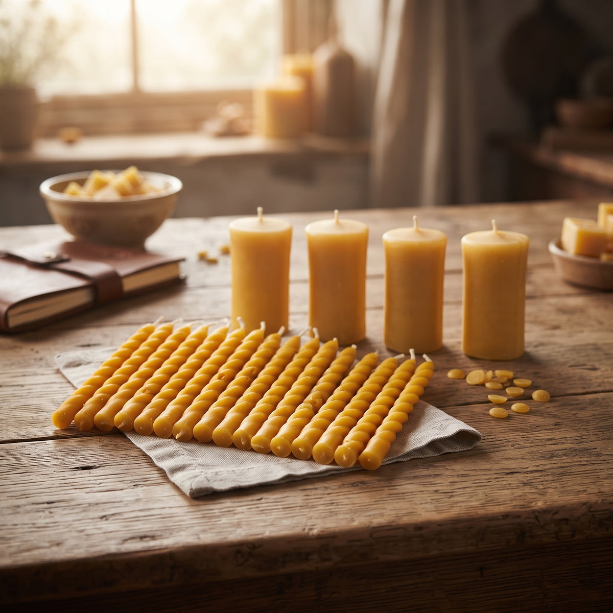 Festliches Bienenwachskerzen-Set – Reines Bienenwachs für gemütliche Weihnachtsabende