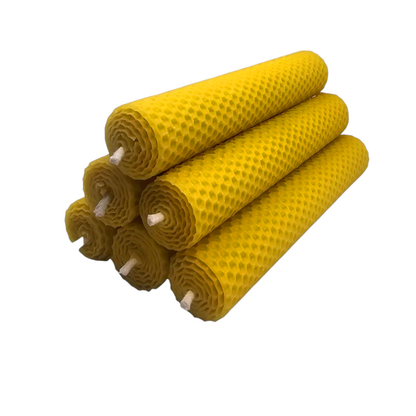 Bienenwachskerzen Rollkerze Mittelwandkerze Set - 6er Pack - 19 cm Höhe und 3,5 cm Durchmesser