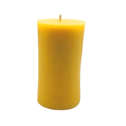 Zylindrische Bienenwachskerze 10,5 cm | Handgefertigt | Naturreines Wachs | Lange Brenndauer