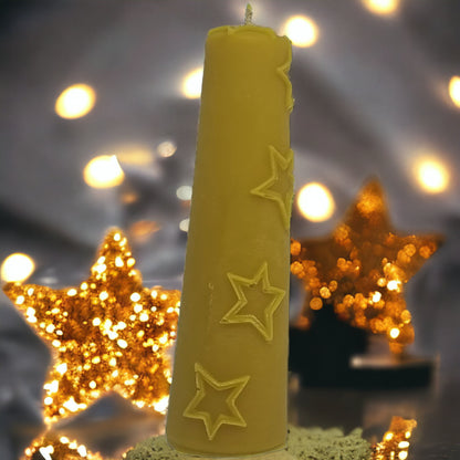 Runde Sternkerze aus Bienenwachs