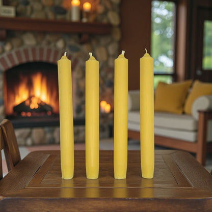 Bienenwachskerzen 4er-Set – Klassisch Glatt (18 cm) – 100% Natur