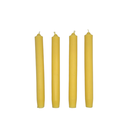 Bienenwachskerzen 4er-Set – Klassisch Glatt (18 cm) – 100% Natur
