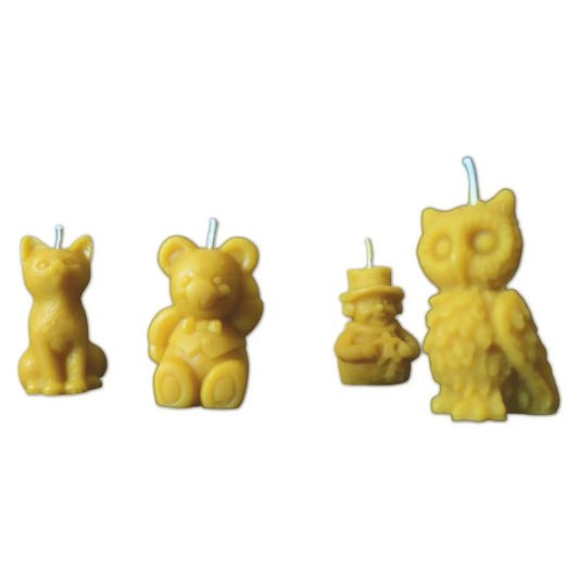 Motivkerzen Katze, Bär, Schneeman und Hund